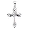 0.18 CTW Diamond Cross Crucifix Pendant 10KT White Gold - REF-22K4W