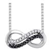 0.10 CTW Black Color Diamond Infinity Pendant 10KT White Gold - REF-12H2M