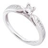 0.25 CTW Princess Diamond Solitaire Bridal Engagement Ring 14KT White Gold - REF-37W5K