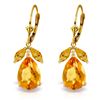 Genuine 13 ctw Citrine Earrings Jewelry 14KT Yellow Gold - REF-61R2P