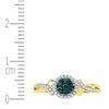 Image 2 : 0.26 CTW Blue Color Diamond Cluster Ring 10KT Yellow Gold - REF-22W4K