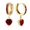 Image 1 : Genuine 4.1 ctw Garnet Earrings Jewelry 14KT Yellow Gold - REF-52F2Z
