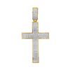 Image 1 : 0.45 CTW Mens Diamond Symmetrical Cross Charm Pendant 10KT Yellow Gold - REF-56N2F