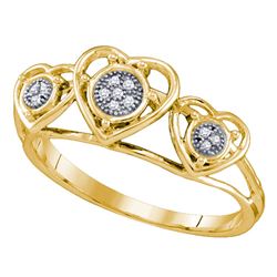 0.03 CTW Diamond Heart Love Ring 10KT Yellow Gold - REF-10K5W