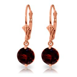 Genuine 3.1 ctw Garnet Earrings Jewelry 14KT Rose Gold - REF-34F3Z