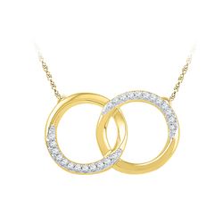 0.10 CTW Diamond Double Circle Pendant 10KT Yellow Gold - REF-18X2Y