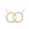 Image 1 : 0.10 CTW Diamond Double Circle Pendant 10KT Yellow Gold - REF-18X2Y