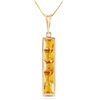 Genuine 2.25 ctw Citrine Necklace Jewelry 14KT Yellow Gold - REF-36Z9N