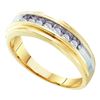 Image 1 : 0.25 CTW Mens Diamond Single Row Wedding Ring 10KT Two-tone Gold - REF-46F4N