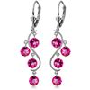 Genuine 4.95 ctw Pink Topaz Earrings Jewelry 14KT White Gold - REF-55P2H