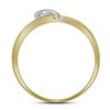 Image 2 : 0.05 CTW Diamond Heart Love Ring 10KT Yellow Gold - REF-8F9N