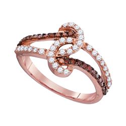 0.50 CTW Red Color Diamond Ring 10KT Rose Gold - REF-26F9N