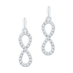 0.25 CTW Diamond Infinity Dangle Earrings 10KT White Gold - REF-18X2Y