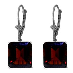 Genuine 13 ctw Garnet Earrings Jewelry 14KT White Gold - REF-61W8Y