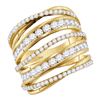 Image 1 : 2.49 CTW Diamond Fashion Open Strand Cocktail Ring 14KT Yellow Gold - REF-217Y4X
