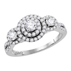 1 CTW Diamond Solitaire Bridal Engagement Ring 14KT White Gold - REF-97H4M