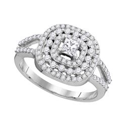 0.75 CTW Princess Diamond Solitaire Bridal Engagement Ring 14KT White Gold - REF-71Y9X