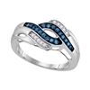 Image 1 : 0.25 CTW Blue Color Diamond Ring 10KT White Gold - REF-22N4F