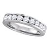 1 CTW Diamond Single Row Wedding Ring 14KT White Gold - REF-119F9N