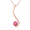 Genuine 0.55 ctw Pink Topaz Necklace Jewelry 14KT Rose Gold - REF-26T6A