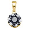 Image 1 : 0.51 CTW Black Color Diamond Cluster Pendant 10KT Yellow Gold - REF-14X9Y