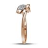 Image 2 : 0.12 CTW Diamond Ribbon Bow Knot Ring 10KT Rose Gold - REF-18H7M