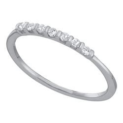 0.10 CTW Diamond Single Row Ring 10KT White Gold - REF-12X2Y