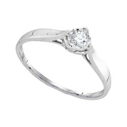 0.08 CTW Diamond Solitaire Bridal Ring 10KT White Gold - REF-10K5W