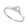 Image 1 : 0.08 CTW Diamond Solitaire Bridal Ring 10KT White Gold - REF-10K5W