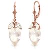 Genuine 25.5 ctw White Topaz Earrings Jewelry 14KT Rose Gold - REF-63X8M