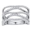 Image 1 : 0.40 CTW Diamond Crossover Ring 10KT White Gold - REF-37H5M