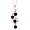 Genuine 2 ctw Sapphire Necklace Jewelry 14KT Rose Gold - REF-36Y9F
