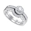 0.50 CTW Diamond Bridal Wedding Engagement Ring 10KT White Gold - REF-52F4N