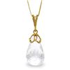 Genuine 7 ctw White Topaz Necklace Jewelry 14KT Yellow Gold - REF-25T3A