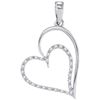 0.12 CTW Diamond Heart Pendant 10KT White Gold - REF-10H5M