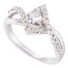 Image 1 : 0.50 CTW Princess Diamond Solitaire Bridal Engagement Ring 14KT White Gold - REF-75Y2X