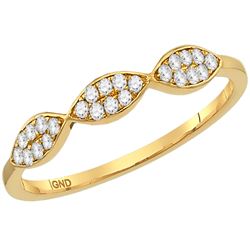 0.13 CTW Diamond Oval Cluster Stackable Ring 10KT Yellow Gold - REF-16Y4X