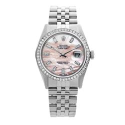 Rolex Pre-owned 36mm Mens Pink MOP Stainless Steel - REF-610M4R