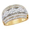 Image 1 : 1.01 CTW Diamond Flower Cluster Fashion Ring 14KT Yellow Gold - REF-97X4Y