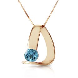 Genuine 1 ctw Blue Topaz Necklace Jewelry 14KT Yellow Gold - REF-50F5Z