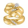 Image 1 : 0.18 CTW His & Hers Diamond Cluster Matching Bridal Ring 10KT Yellow Gold - REF-41M9H