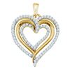 0.38 CTW Diamond Heart Love Pendant 10KT Yellow Gold - REF-34F4N