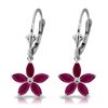 Image 1 : Genuine 2.8 ctw Ruby Earrings Jewelry 14KT White Gold - REF-56X3M