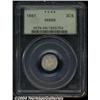 Image 1 : 1861 3CS MS66 PCGS. An essentially untoned Gem