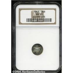 1862 3CS MS65 NGC. This Civil War issue