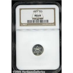 1867 3CS MS64 NGC. This well-struck,