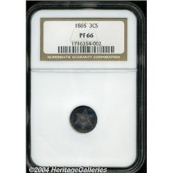 1865 3CS PR66 NGC. One of just 500 proof