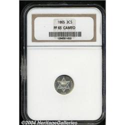 1865 3CS PR65 Cameo NGC. A glassy, essentially