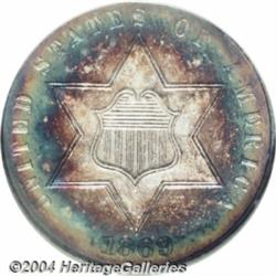 1869 3CS PR68 Cameo NGC. In 1869 600 proofs