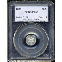 1870 3CS PR63 PCGS. Just the lightest hint of